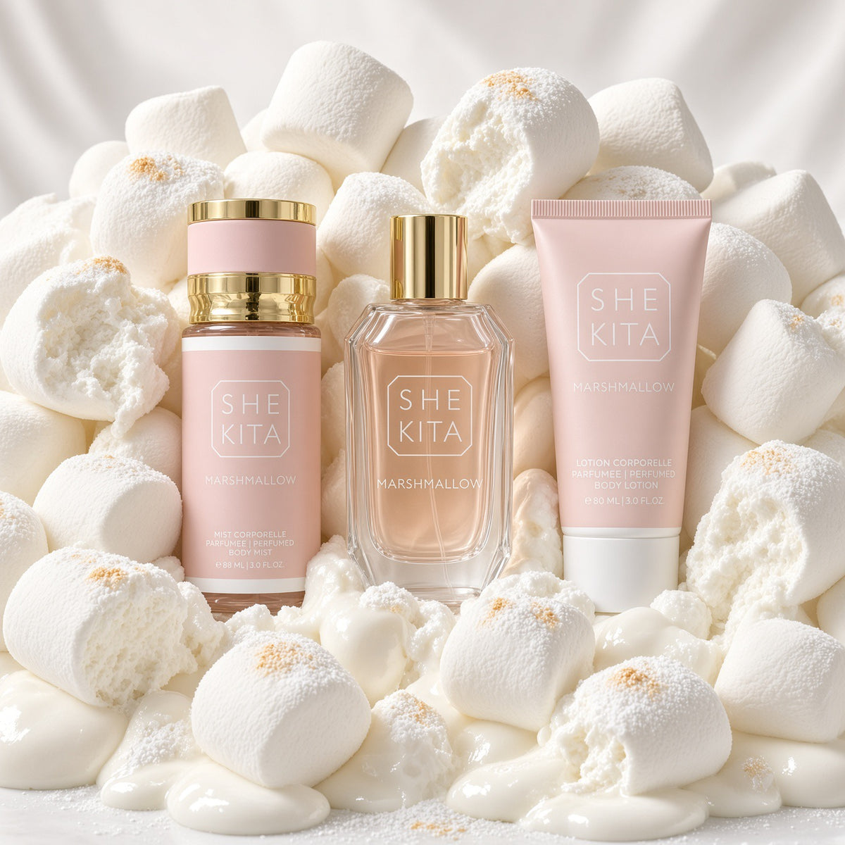 Coffret Parfum Marshmallow She Kita – Parfum 50 ml + Brume 88 ml + Crème 90 ml