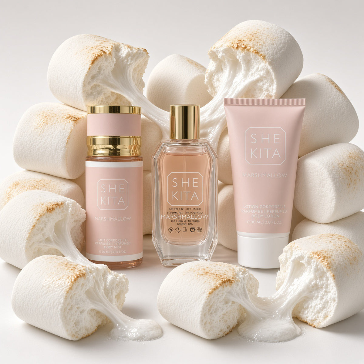 Coffret Parfum Marshmallow She Kita – Parfum 50 ml + Brume 88 ml + Crème 90 ml