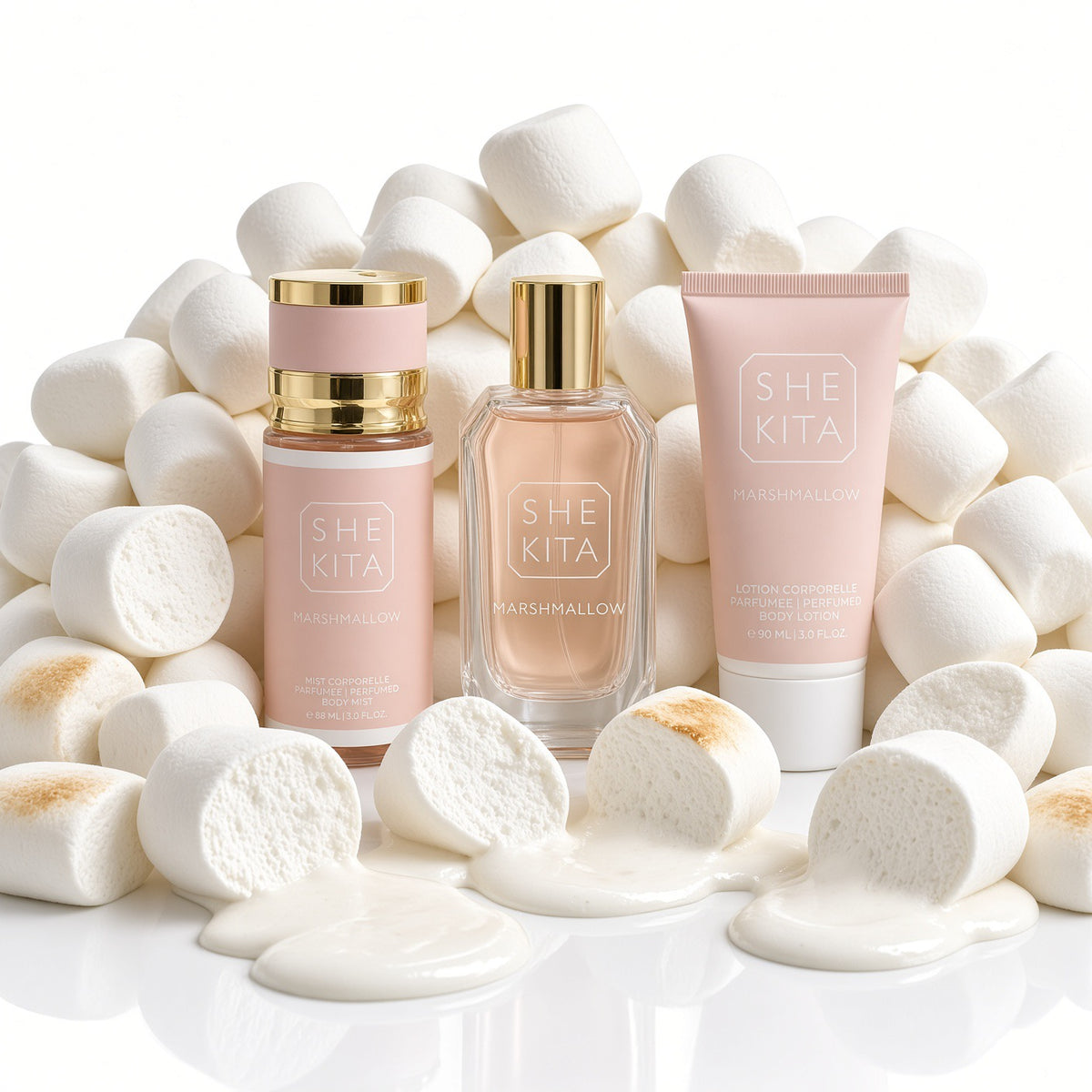 Coffret Parfum Marshmallow She Kita – Parfum 50 ml + Brume 88 ml + Crème 90 ml